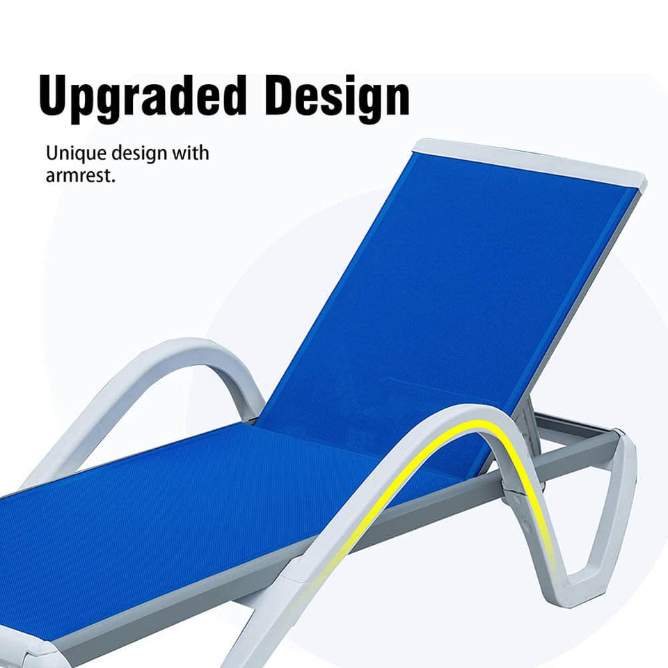 Aluminum Chaise Lounge with Arm