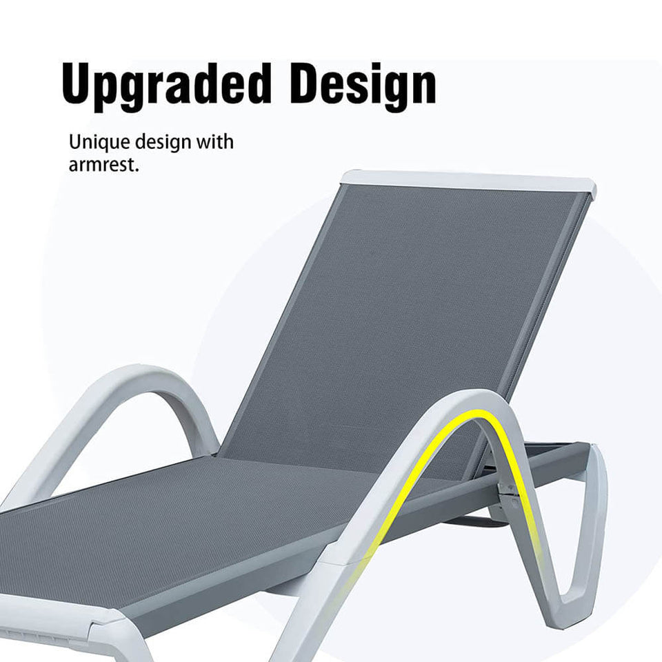 Aluminum Chaise Lounge with Arm