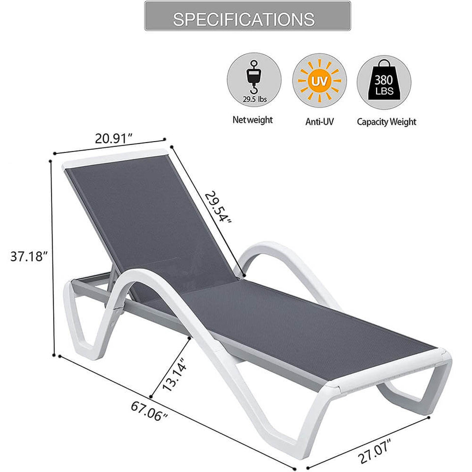 Aluminum Chaise Lounge with Arm