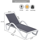 Aluminum Chaise Lounge with Arm