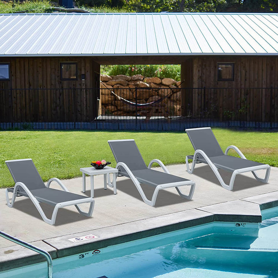 Aluminum Chaise Lounge with Arm
