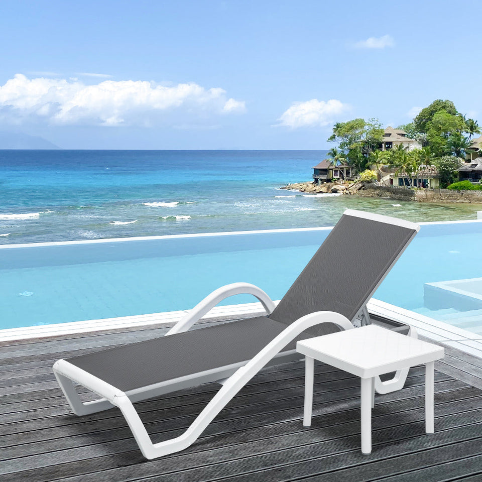 Aluminum Chaise Lounge with Arm
