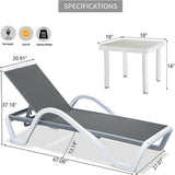 Aluminum Chaise Lounge with Arm