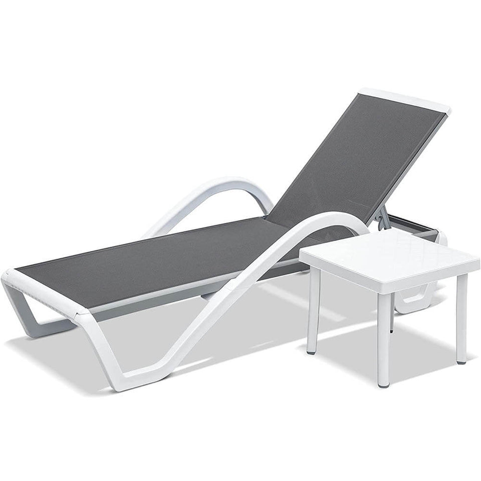 Aluminum Chaise Lounge with Arm