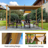 Fabric Top Pergola Wood-looking