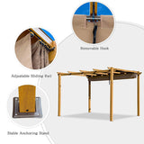 Fabric Top Pergola Wood-looking