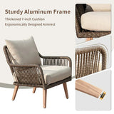 Rattan Sofa Set 4 Pieces - Khaki