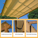 Fabric Top Pergola Wood-looking