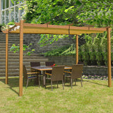 Fabric Top Pergola Wood-looking