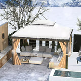 Hardtop Gazebo Brown with Drainage Gutters