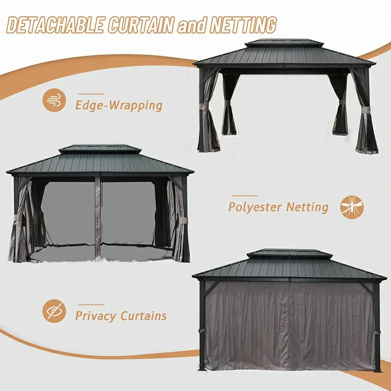 Hardtop Gazebo Classic W/ Netting & Curtain