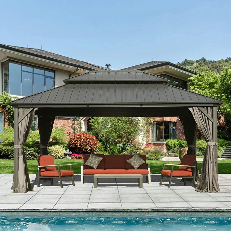 Hardtop Gazebo Classic W/ Netting & Curtain