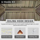 Hardtop Gazebo Wood-Looking with Drainage Gutters