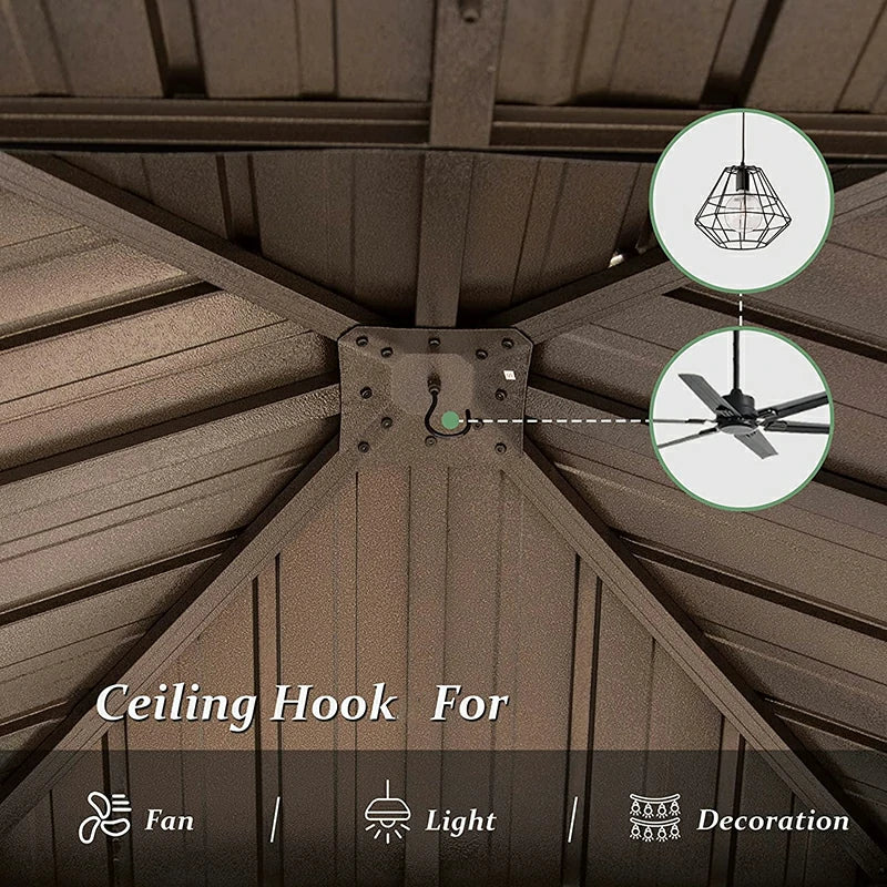 Wood Gazebo with Galvanized Steel Roof - Cedar Post