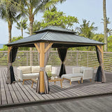 Wood Gazebo with Galvanized Steel Roof - Cedar Post