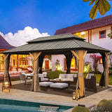 Wood Gazebo with Galvanized Steel Roof - Cedar Post