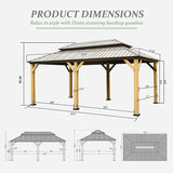 Wood Gazebo with Galvanized Steel Roof - Cedar Post