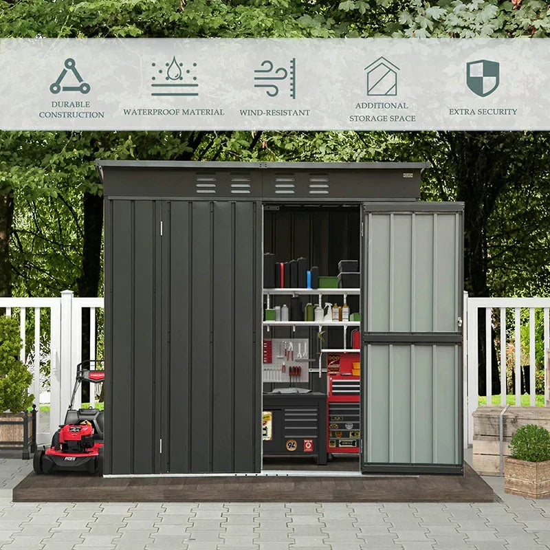 Outdoor Storage Shed Sloping Roof