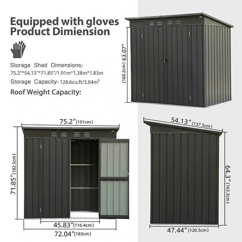 Outdoor Storage Shed Sloping Roof