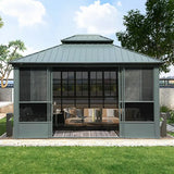 12'x14' Four-Season Solarium- Patio Sunroom Aluminum Hardtop Gazebo