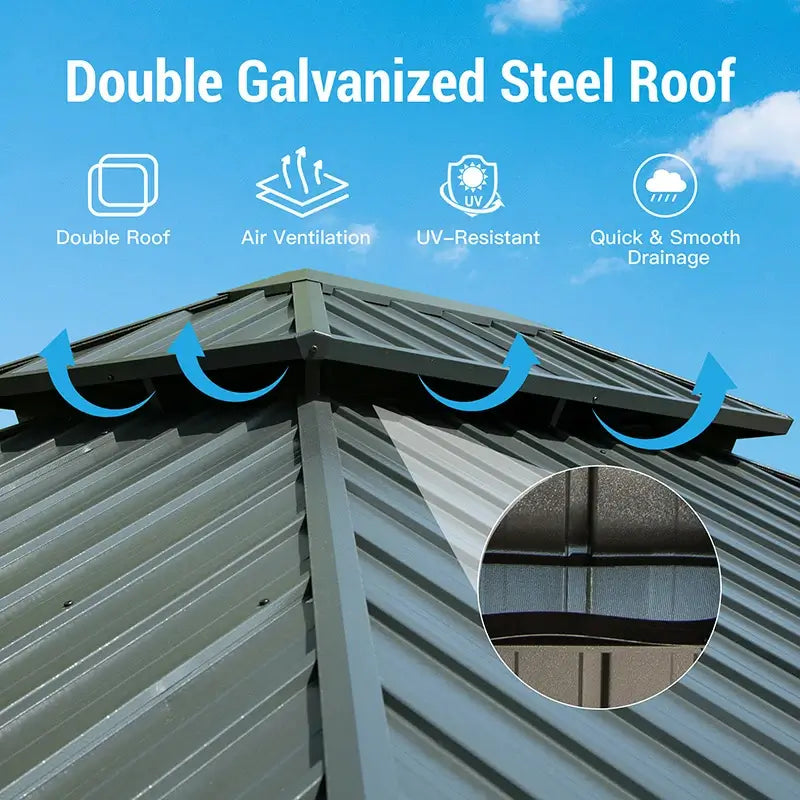 12'x14' Four-Season Solarium- Patio Sunroom Aluminum Hardtop Gazebo