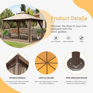 10'x13' Soft Double Roof Gazebo