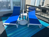 Patio Chaise Lounge Sunbathing Chair Set of 3 (2 Chairs + 1 Table)