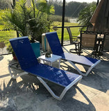 Patio Chaise Lounge Sunbathing Chair Set of 3 (2 Chairs + 1 Table)