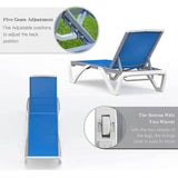 Patio Chaise Lounge Sunbathing Chair Set of 3 (2 Chairs + 1 Table)