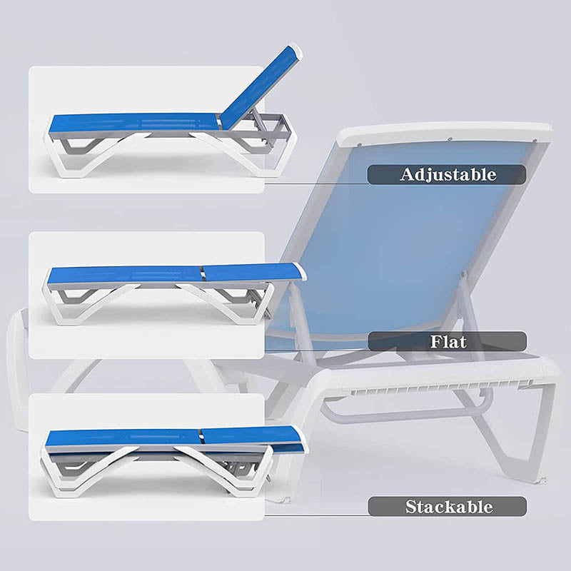 Patio Chaise Lounge Sunbathing Chair Set of 3 (2 Chairs + 1 Table)