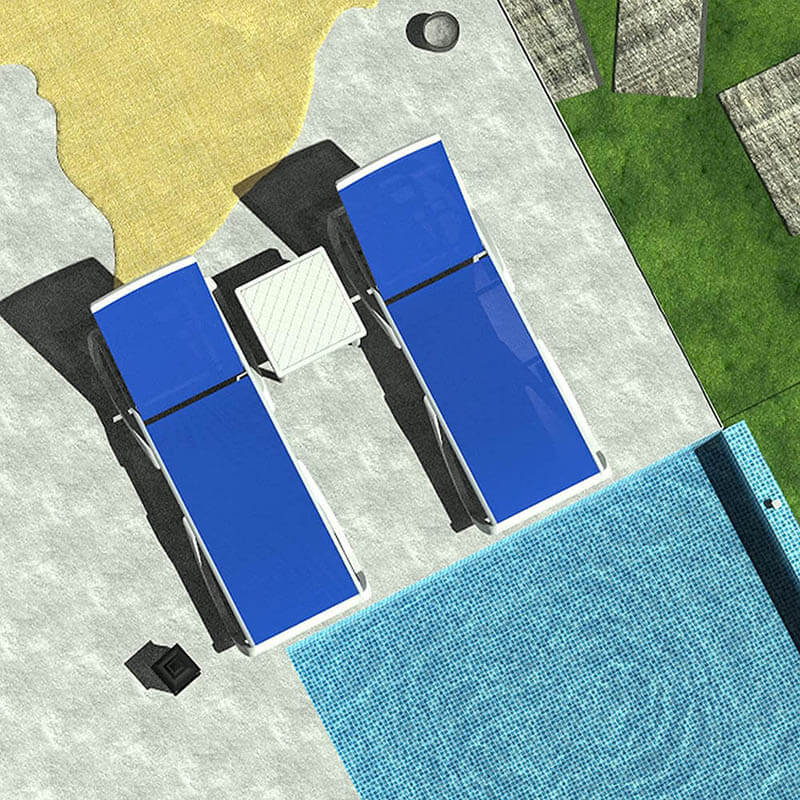 Patio Chaise Lounge Sunbathing Chair Set of 3 (2 Chairs + 1 Table)