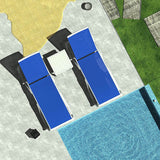 Patio Chaise Lounge Sunbathing Chair Set of 3 (2 Chairs + 1 Table)