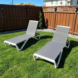 Patio Chaise Lounge Sunbathing Chair Set of 3 (2 Chairs + 1 Table)