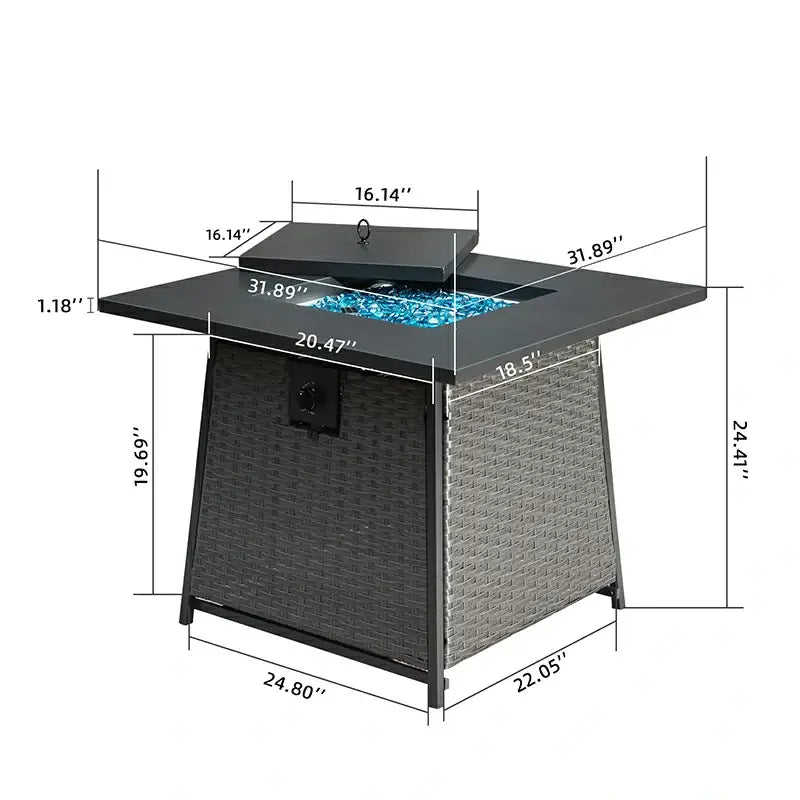 Propane Fire Pit Square Table
