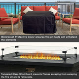 Patio Propane Fire Pit Rectangular Table
