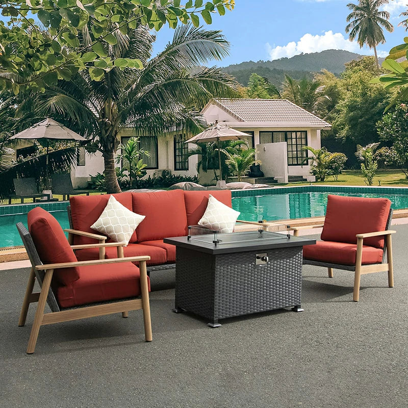 Patio Propane Fire Pit Rectangular Table