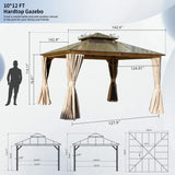 Polycarbonate Hardtop Gazebo Wood-looking