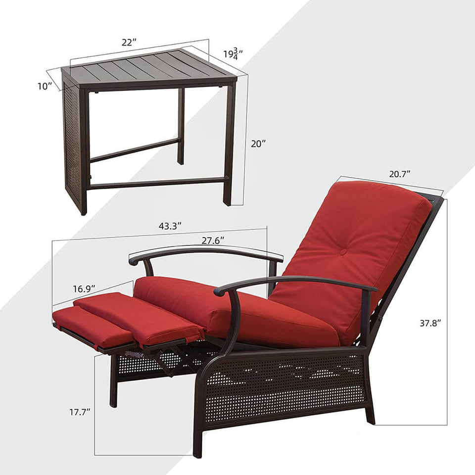 Adjustable Patio Recliner Chair