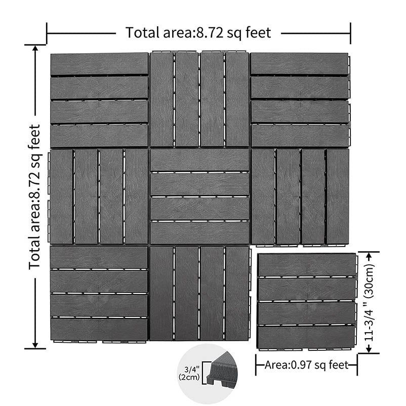 Patio Interlocking Deck Tiles