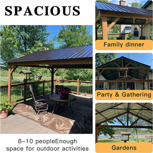 Gable Hardtop Gazebo - Wood-looking Frame