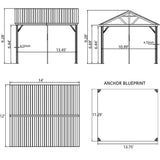 Gable Hardtop Gazebo - Wood-looking Frame