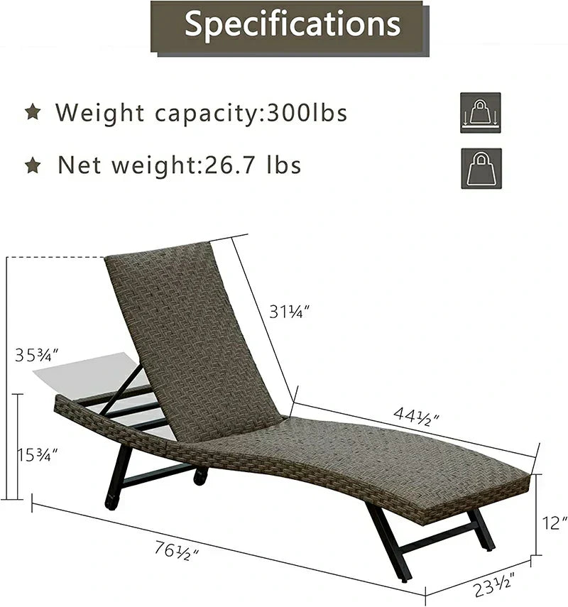 Rattan Chaise Lounge