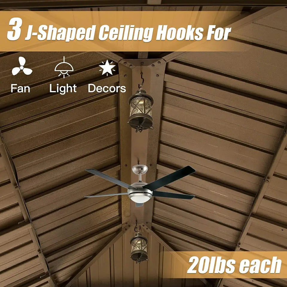 Wood Gazebo with Galvanized Steel Roof - Cedar Post