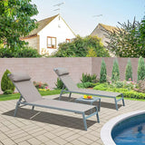 Sunbathing Aluminum Chaise Lounge Set of 3
