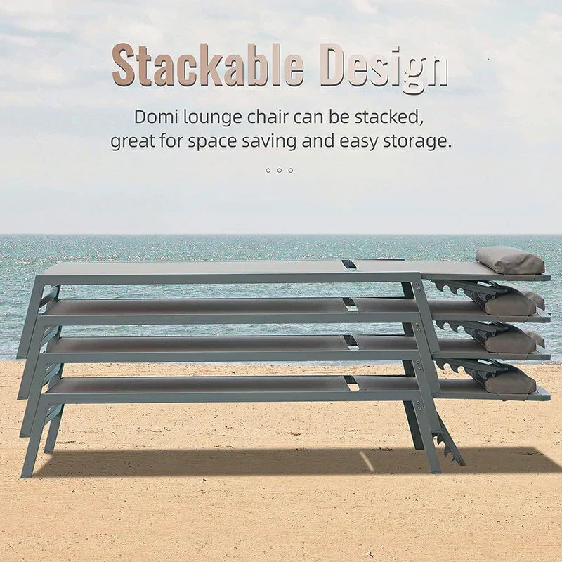 Sunbathing Aluminum Chaise Lounge Set of 3