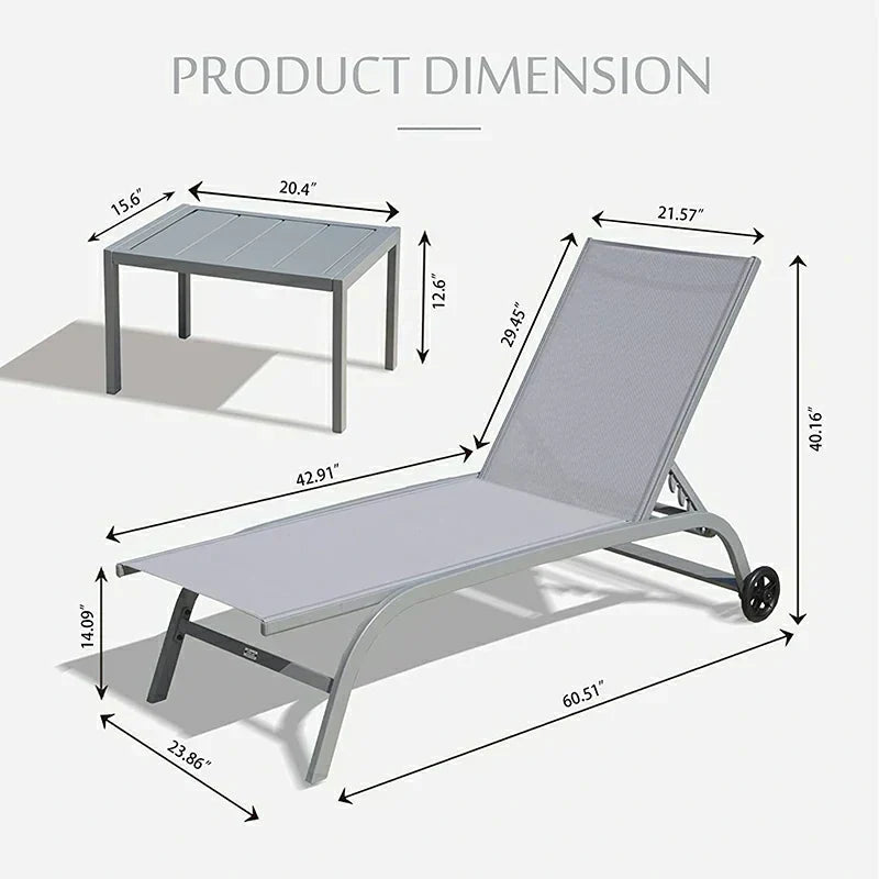 Chaise Lounge Outdoor Set - 2 Chairs