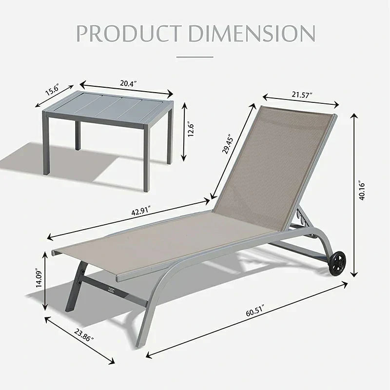 Chaise Lounge Outdoor Set - 2 Chairs