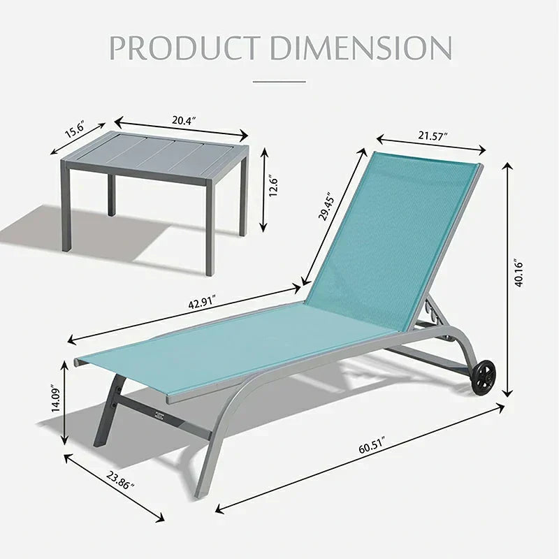 Chaise Lounge Outdoor Set - 2 Chairs
