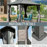 Hardtop Gazebo Classic W/ Netting & Curtain