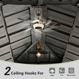 Hardtop Gazebo Gray with Drainage Gutters